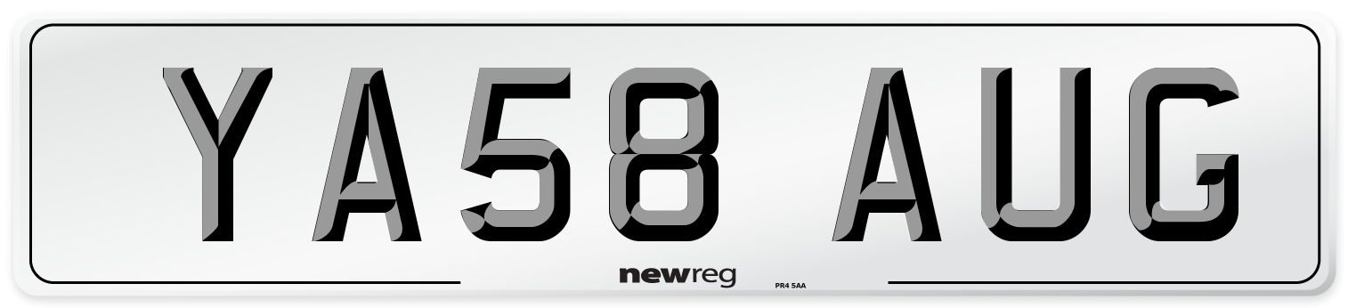 YA58 AUG Number Plate from New Reg
